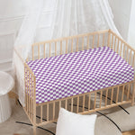 Light Purple And White Checkered Print Baby Crib Sheet