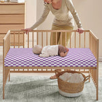 Light Purple And White Checkered Print Baby Crib Sheet