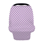 Light Purple And White Checkered Print Baby Seat Cover