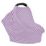 Light Purple And White Checkered Print Baby Seat Cover