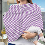 Light Purple And White Checkered Print Baby Seat Cover