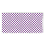 Light Purple And White Checkered Print Beach Towel