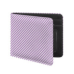 Light Purple And White Checkered Print Bifold Wallet