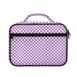 Light Purple And White Checkered Print Briefcase Bible Bag