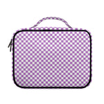 Light Purple And White Checkered Print Briefcase Bible Bag