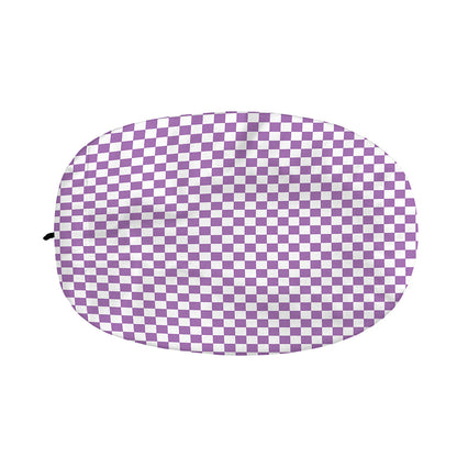 Light Purple And White Checkered Print Car Side Mirror Covers