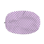 Light Purple And White Checkered Print Car Side Mirror Covers