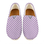 Light Purple And White Checkered Print Casual Shoes