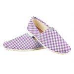 Light Purple And White Checkered Print Casual Shoes