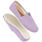 Light Purple And White Checkered Print Casual Shoes