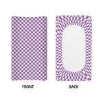 Light Purple And White Checkered Print Changing Pad Cover