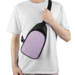 Light Purple And White Checkered Print Chest Bag