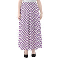 Light Purple And White Checkered Print Chiffon Maxi Skirt