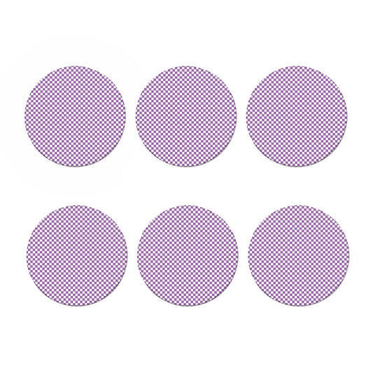 Light Purple And White Checkered Print Coaster Set