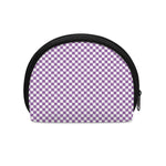 Light Purple And White Checkered Print Coin Purse