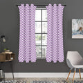 Light Purple And White Checkered Print Grommet Curtain Panels