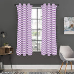 Light Purple And White Checkered Print Curtain