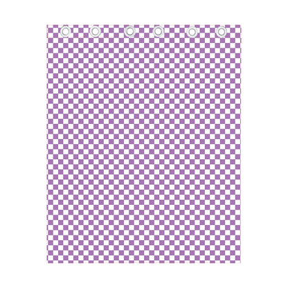 Light Purple And White Checkered Print Curtain