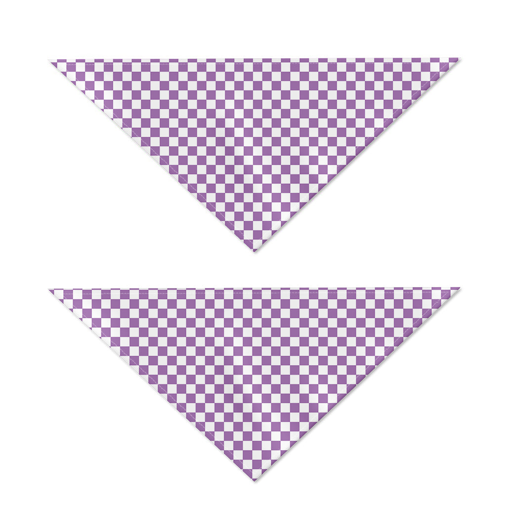 Light Purple And White Checkered Print Dog Bandana