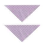Light Purple And White Checkered Print Dog Bandana