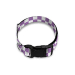 Light Purple And White Checkered Print Dog Collar