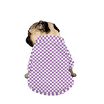 Light Purple And White Checkered Print Dog Zip Up Jacket