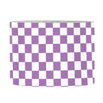 Light Purple And White Checkered Print Drum Lamp Shade