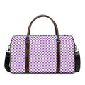 Light Purple And White Checkered Print Duffel Bag