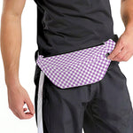 Light Purple And White Checkered Print Fanny Pack