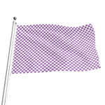 Light Purple And White Checkered Print Flag