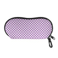 Light Purple And White Checkered Print Glasses Case