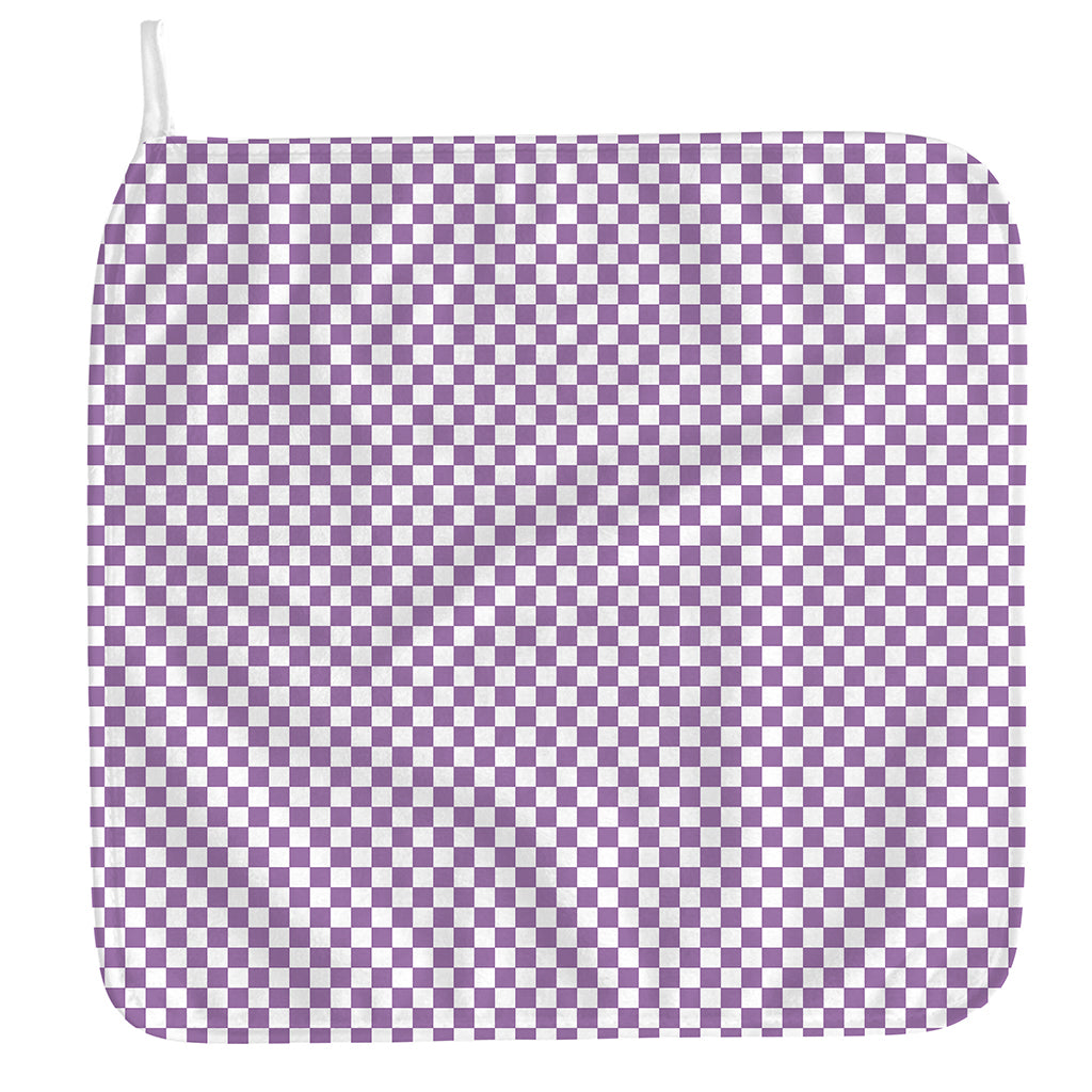 Light Purple And White Checkered Print Hand Towel