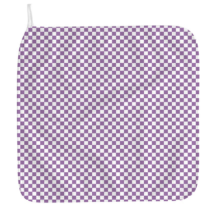 Light Purple And White Checkered Print Hand Towel