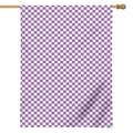 Light Purple And White Checkered Print House Flag