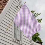 Light Purple And White Checkered Print House Flag