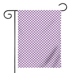 Light Purple And White Checkered Print House Flag