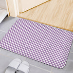 Light Purple And White Checkered Print Indoor Door Mat