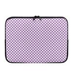 Light Purple And White Checkered Print Laptop Sleeve