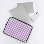 Light Purple And White Checkered Print Laptop Sleeve