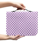 Light Purple And White Checkered Print Leather Bible Cover