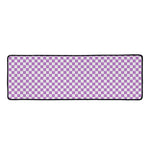 Light Purple And White Checkered Print Long Kitchen Mat