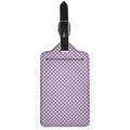 Light Purple And White Checkered Print Luggage Tag