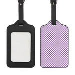 Light Purple And White Checkered Print Luggage Tag