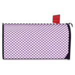 Light Purple And White Checkered Print Mailbox Cover