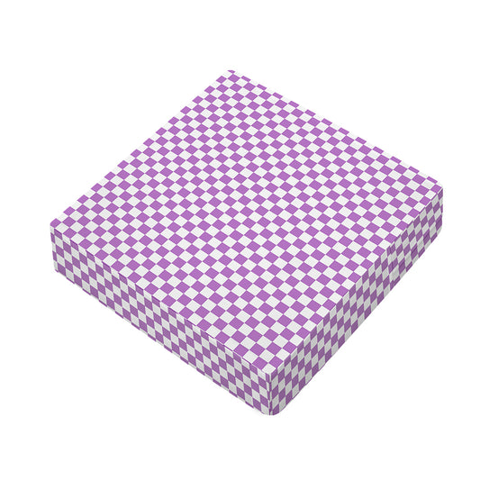 Light Purple And White Checkered Print Outdoor Seat Cushion Cover