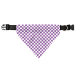 Light Purple And White Checkered Print Over The Collar Dog Bandana