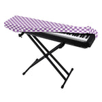 Light Purple And White Checkered Print Piano Keyboard Cover