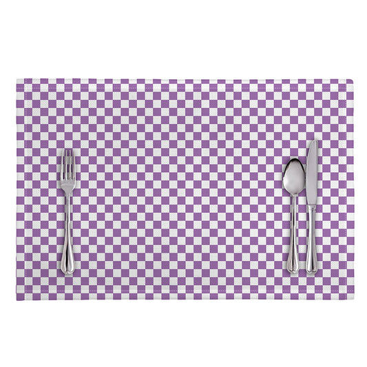 Light Purple And White Checkered Print Placemat