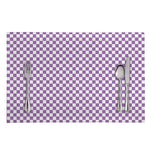 Light Purple And White Checkered Print Placemat