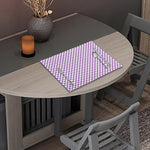 Light Purple And White Checkered Print Placemat